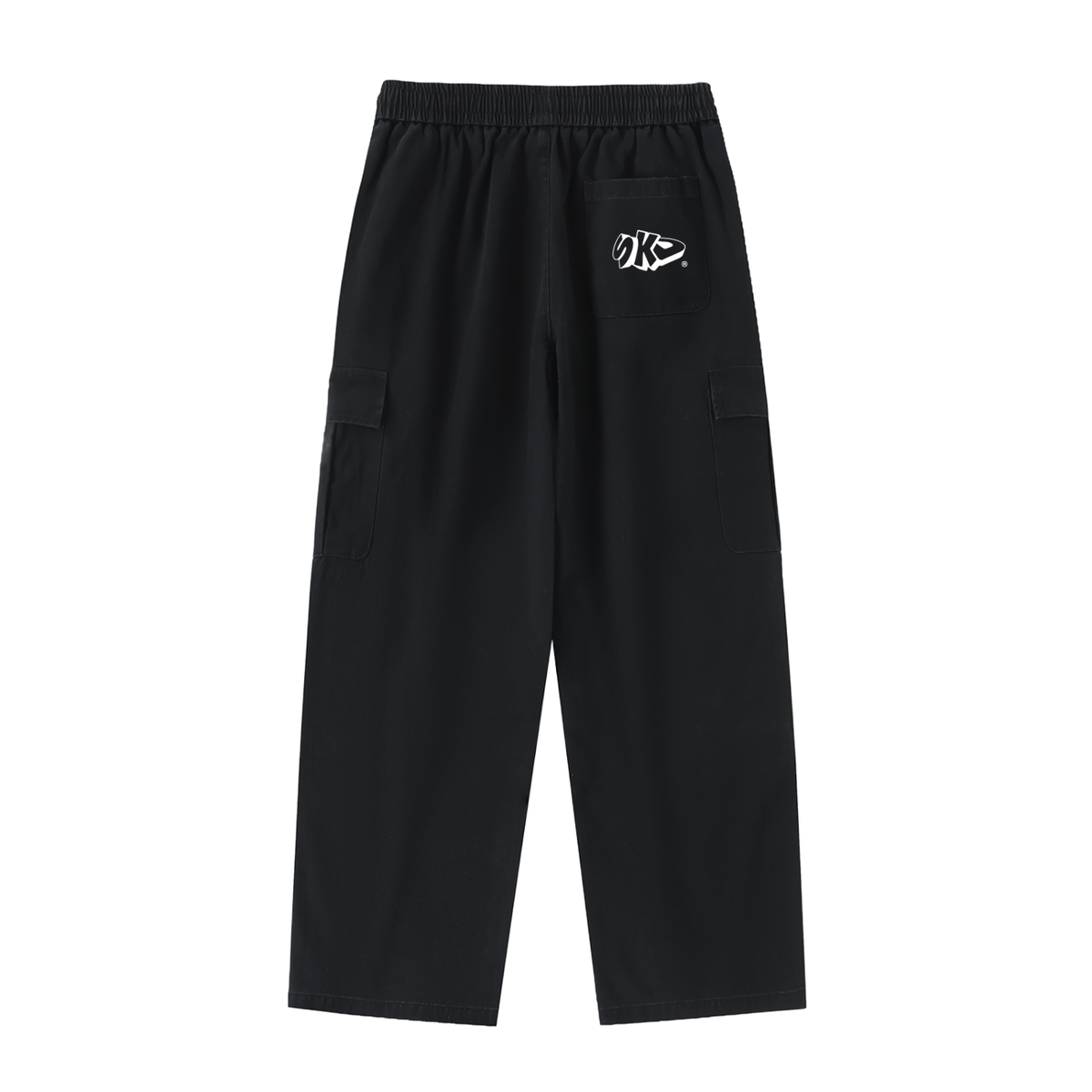 Drawstring Waist Straight-Leg Cargo Pants