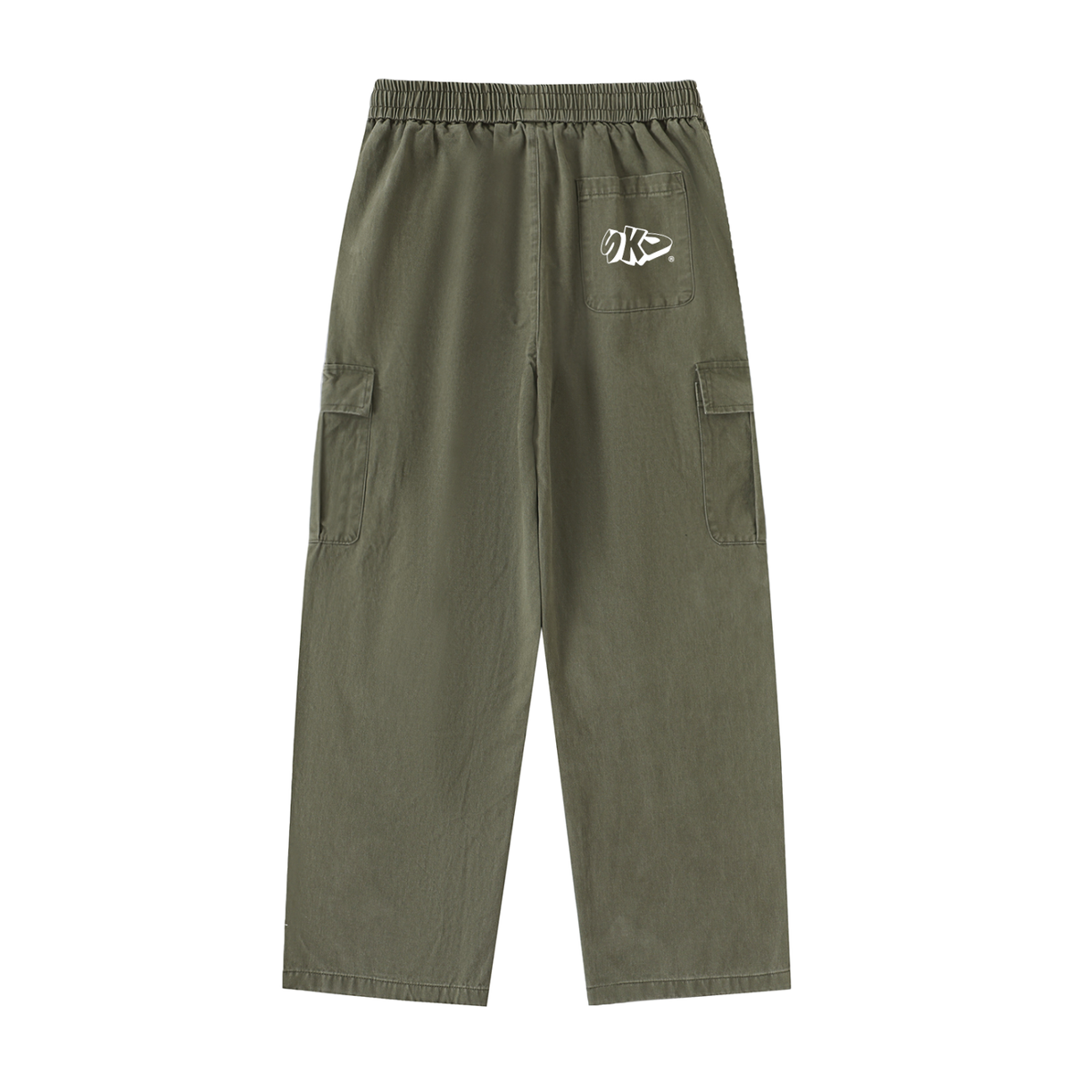 Drawstring Waist Straight-Leg Cargo Pants